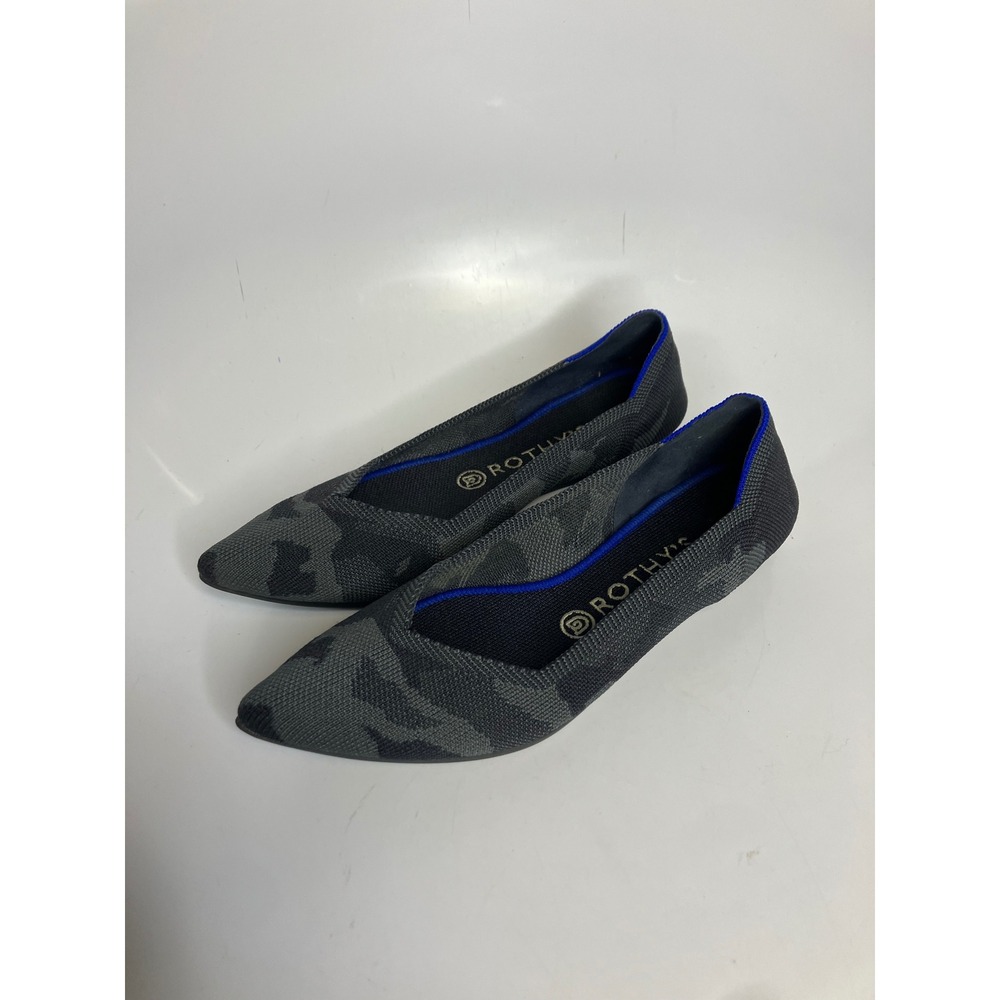 Rothy's the point flats gray camouflage pointed toe women's size 9 washable